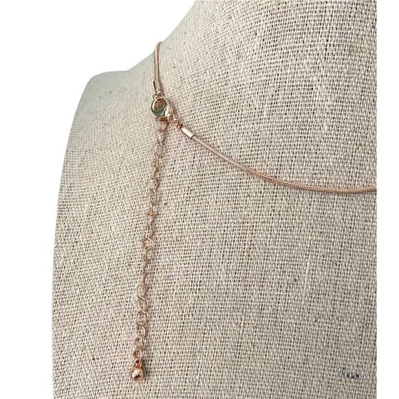 Double Hearts Pendant with Diamonds Necklace in Rose Gold-Tone - Picture 7 of 7